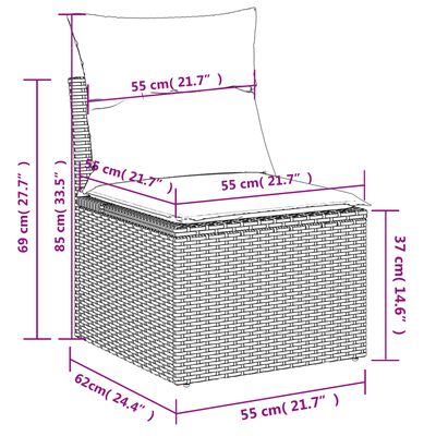 vidaXL Sodo komplektas su pagalvėlėmis, 12 dalių, rudas, poliratanas