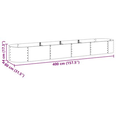 vidaXL Lovelis, pilkas, 400x80x44cm, galvanizuotas plienas, aukštas