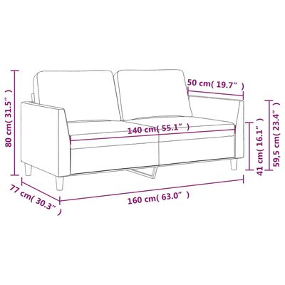 vidaXL Dvivietė sofa, juodos spalvos, 140cm, dirbtinė oda