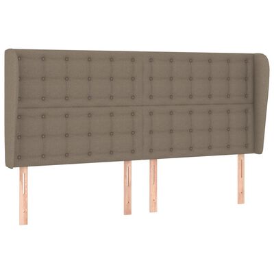 vidaXL Galvūgalis su auselėmis, taupe, 203x23x118/128cm, audinys