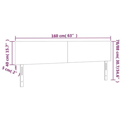 vidaXL Galvūgalis su LED, kapučino spalvos, 160x5x78/88cm