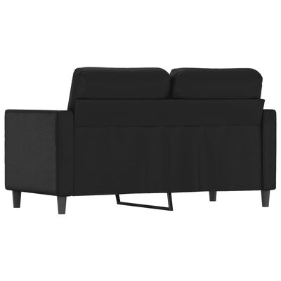 vidaXL Dvivietė sofa, juodos spalvos, 120cm, dirbtinė oda