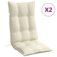 vidaXL Kėdės pagalvėlės, 2vnt., kreminės spalvos, oksfordo audinys