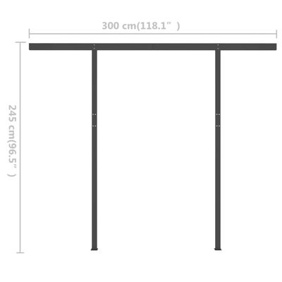 vidaXL Rankiniu būdu ištraukiama markizė, antracito, 3x2,5m