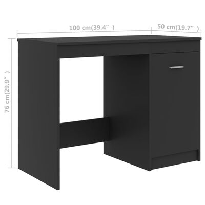 vidaXL Rašomasis stalas, pilkos spalvos, 140x50x76cm, apdirbta mediena