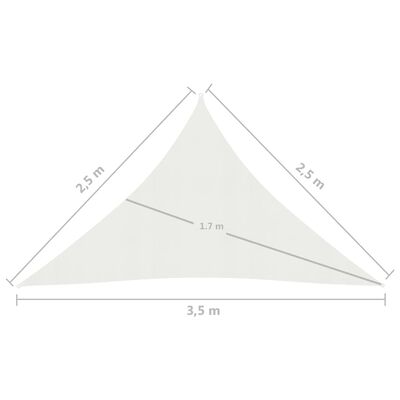 vidaXL Uždanga nuo saulės, baltos spalvos, 2,5x2,5x3,5m, HDPE, 160g/m²