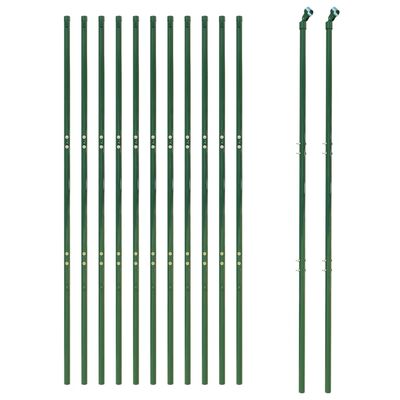 vidaXL Vielinė tinklinė tvora, žalia, 2,2x25m, galvanizuotas plienas