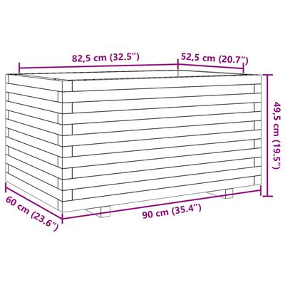 vidaXL Sodo lovelis, 90x60x49,5cm, impregnuota pušies mediena