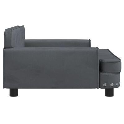 vidaXL Vaikiška sofa, tamsiai pilkos spalvos, 90x53x30cm, aksomas