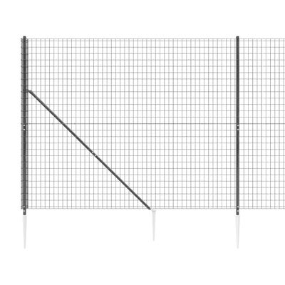 vidaXL Vielinė tinklinė tvora su smaigais, antracito spalvos, 1,4x10m