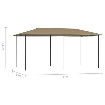 vidaXL Pavėsinė, taupe spalvos, 2,98x5,3x2,59m, 160g/m²