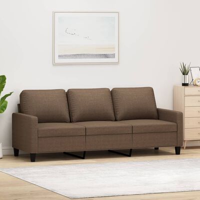 vidaXL Trivietė sofa, rudos spalvos, 180cm, audinys