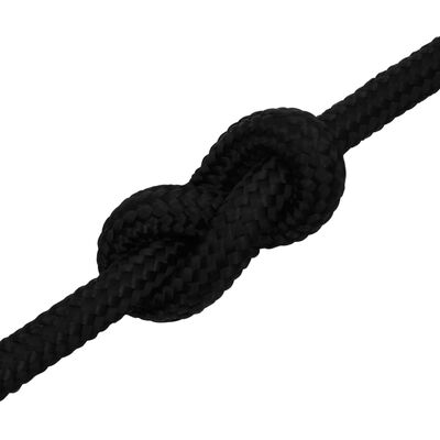 vidaXL Darbo virvė, juodos spalvos, 18mm, 100m, poliesteris