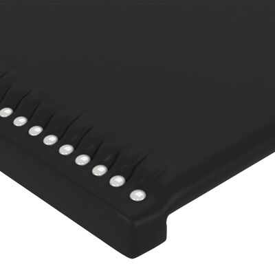 vidaXL Galvūgalis su LED, juodos spalvos, 103x16x78/88cm, dirbtinė oda