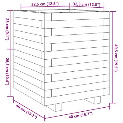 vidaXL Sodo lovelis, 40x40x49,5cm, impregnuota pušies mediena