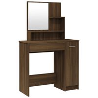 vidaXL Kosmetinis staliukas su veidrodžiu, rudas, 86,5x35x136cm