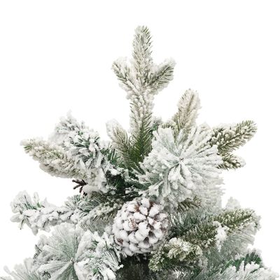 vidaXL Kalėdų eglutė su sniegu ir kankorėžiais, 150cm, PVC ir PE