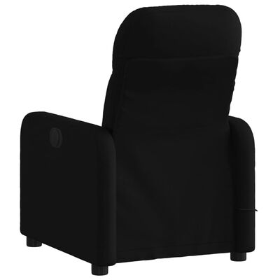 vidaXL Elektrinis atlošiamas masažinis krėslas, juodas, audinys