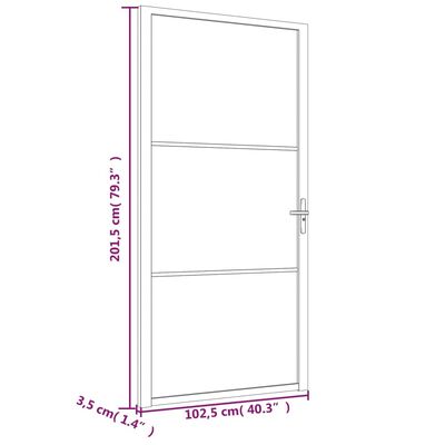 vidaXL Vidaus durys, baltos, 102,5x201,5cm, ESG stiklas ir aliuminis
