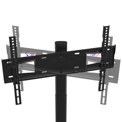 vidaXL Kampinis TV staliukas, 3 aukštų, juodas, 32-65 colių TV