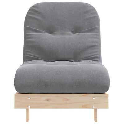 vidaXL Futono sofa-lova su čiužiniu, 70x206x11cm, pušies masyvas