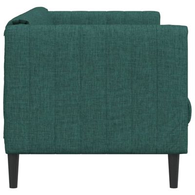 vidaXL Dvivietė sofa, tamsiai žalios spalvos, audinys