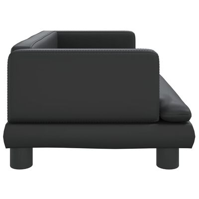 vidaXL Vaikiška sofa, juodos spalvos, 80x45x30cm, dirbtinė oda