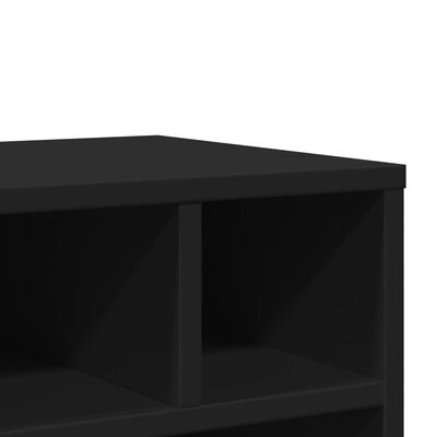 vidaXL Spausdintuvo stovas su ratukais, juodos spalvos, 41x32x48cm