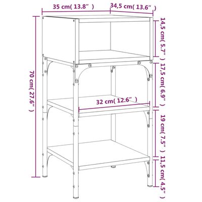 vidaXL Naktiniai staliukai, 2vnt., ąžuolo, 35x34,5x70cm, mediena