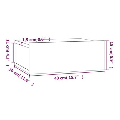 vidaXL Naktiniai staliukai, 2vnt., pilki, 40x30x15cm, mediena