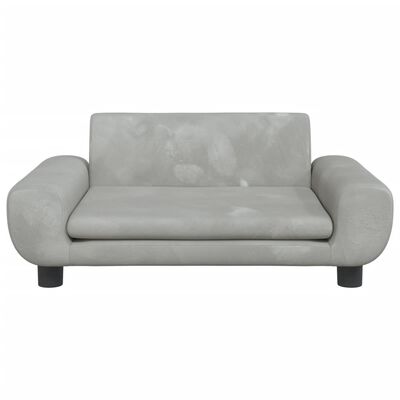 vidaXL Vaikiška sofa, šviesiai pilkos spalvos, 70x45x33cm, aksomas