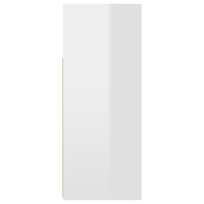 vidaXL Šoninė spintelė su LED apšvietimu, balta, 115,5x30x75cm, blizgi