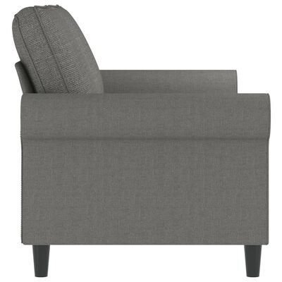 vidaXL Dvivietė sofa, tamsiai pilkos spalvos, 140cm, audinys