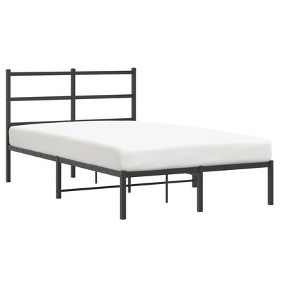 vidaXL Metalinis lovos rėmas su galvūgaliu, juodos spalvos, 120x190 cm