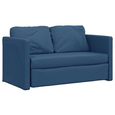 vidaXL Grindų sofa-lova, 2-1, mėlynos spalvos, 112x174x55cm, audinys