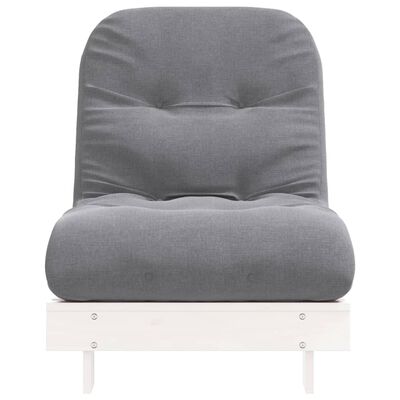 vidaXL Futono sofa-lova su čiužiniu, balta, 70x206x11cm, pušis