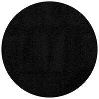 vidaXL Shaggy kilimas PAMPLONA, juodas, 200cm skersmens
