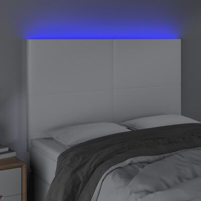 vidaXL Galvūgalis su LED, baltos spalvos, 144x5x118/128 cm