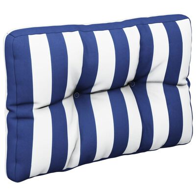 vidaXL Paletės pagalvėlė, mėlyna/balta, 50x40x12cm, audinys, dryžuota