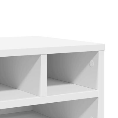vidaXL Spausdintuvo stovas, baltas, 40x32x22,5cm, apdirbta mediena