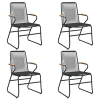 vidaXL Sodo kėdės, 4vnt., juodos spalvos, 58x59x85,5cm, PVC ratanas