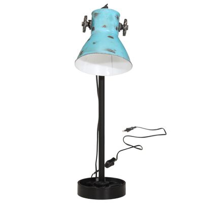 vidaXL Rašomojo stalo šviestuvas, baltintas mėlynas, 15x15x55cm, 25W