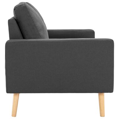 vidaXL Dvivietė sofa, tamsiai pilkos spalvos, audinys