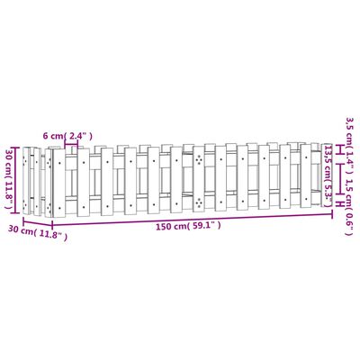 vidaXL Sodo lovelis, 150x30x30cm, impregnuota pušis, tvorelės dizaino