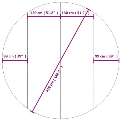 vidaXL Baseino paklotas, pilkas, 458 cm, poliesterio geotekstilė