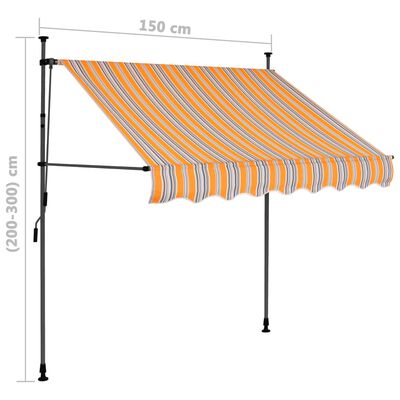 vidaXL Rankinė ištraukiama markizė su LED, geltona ir mėlyna, 150cm