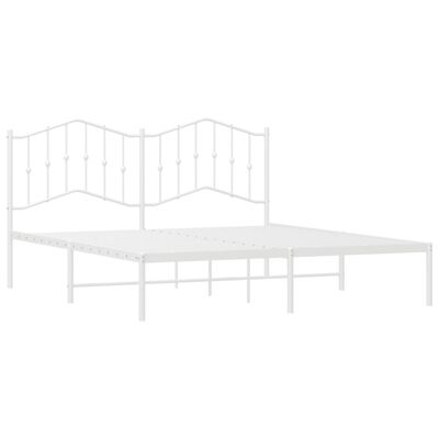 vidaXL Metalinis lovos rėmas su galvūgaliu, baltos spalvos, 180x200cm