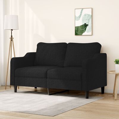 vidaXL Dvivietė sofa, juodos spalvos, 140cm, audinys