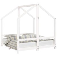 vidaXL Vaikiškos lovos rėmas, baltas, 2x(70x140)cm, pušies masyvas