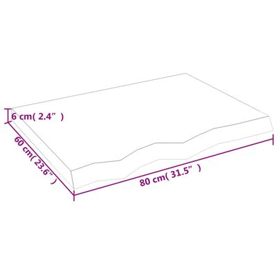 vidaXL Vonios stalviršis, tamsiai rudas, 80x60x(2-6)cm, mediena